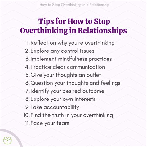 How to stop overthinking relationships. Things To Know About How to stop overthinking relationships. 